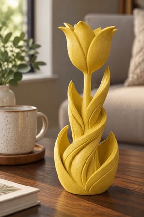 Spiral Lale Çiçeği Figürlü Dekoratif Biblo