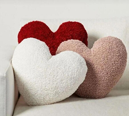 Teddy iç dolgulu kalp yastık, kalp yastık 