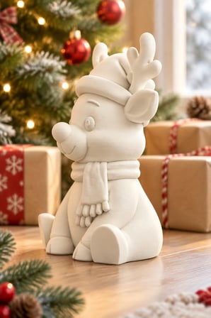 Sevimli Noel Geyikleri Figürlü Dekoratif Biblo