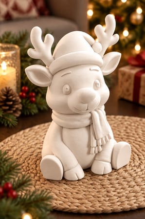 Sevimli Noel Geyikleri Figürlü Dekoratif Biblo