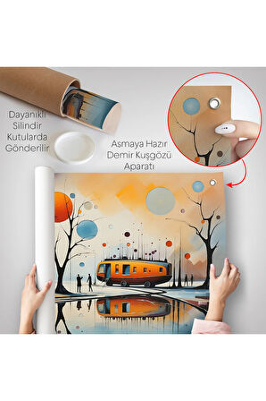 Kandinsky Soyut Kampçı Kış Manzara Duvar Örtüsü-7247