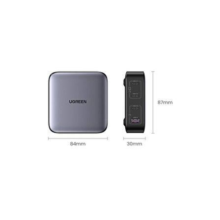 ONTECH - Ugreen Nexode 100w Gan Masaüsü Hızlı Şarj Cihazı Type-c Qc Pd 4 Portlu 3xusb-c 1xusb-a Gri 90928