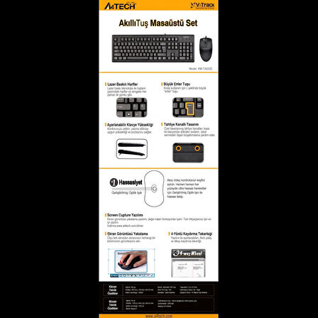 A4-tech Km-72620d Usb Standart Türkçe Q Klavye/mouse Set