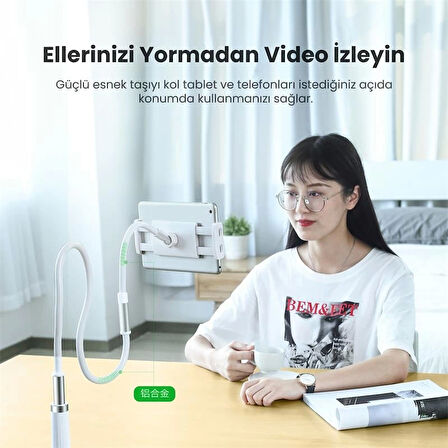 ONTECH - Ugreen Flexıble Esnek Yatak Masa Telefon Tutucu Siyah 80906