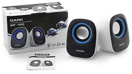 ONTECH - Dark Dk-ac-sp100 1+1 Multımedya Usb Speaker Beyaz