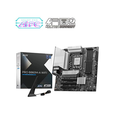 ONTECH - Msı Pro B860m-a Wıfı Ddr5 8800mt/s 1xhdmı 1xdp 3xm.2 Matx 1851p (ıntel Ultra Processors Serıes2)