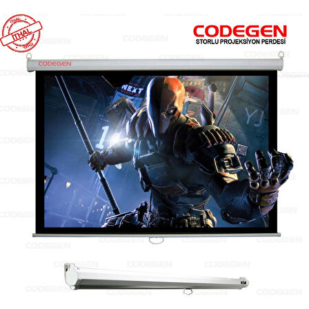Codegen Ax-24 Storlu Projeksiyon Perdesi 240x200 (arkası Siyah Fonlu - Duvar/tavan Asılabilir)
