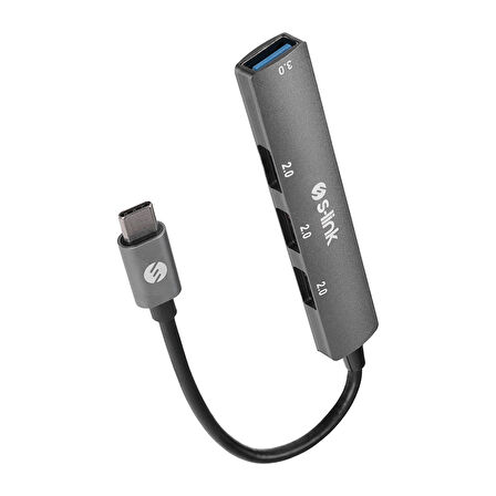 S-lınk Sw-u324, Type-c To 3xusb 2.0, 1xusb3.0, Metal, Usb Hub