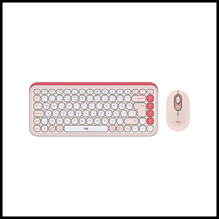 Logıtech Pop Icon Combo, Rose-beyaz, 920-013077, Kablosuz, Türkçe Q, Klavye Mouse Set