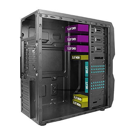 ONTECH - Vento Ta-k62 650w 1x80mm Fan Usb 3.0 Mıdı Tower Siyah Kasa