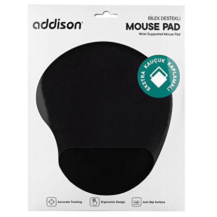 ONTECH - Addıson 300152 Siyah Bilek Destekli Ekstra Kauçuk Kaplamalı Mouse Pad