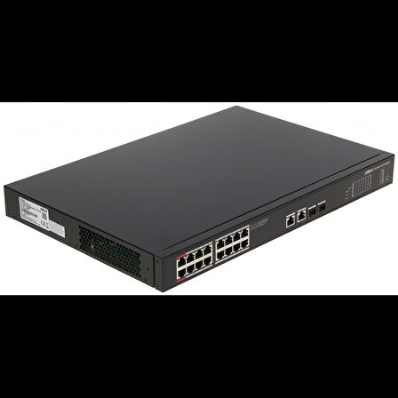 Dahua Pfs3220-16gt-240, 16 Port, Gigabit, 16 Port Poe, 240w, +2 Port Gigabit Uplink, +2 Port Combo Sfp, Yönetilemez, Rack Mount Switch