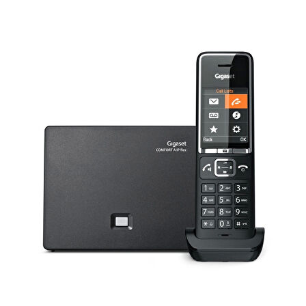 GIGASET COMFORT 550IP Flex, Kablosuz IP TELEFON, Siyah, 17 Saat Konuşma, 320 Saat Bekleme, 200 Kişilik Rehber, 55 Dakika Telesekreter