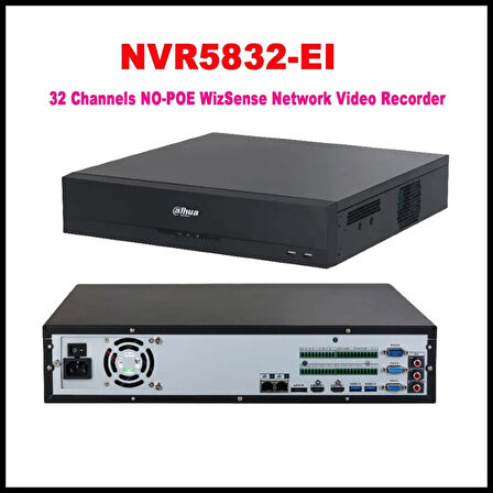 Dahua  Nvr5832-eı, 32kanal, 32mpix, H265+, 8 Hdd Desteği, 1080p Kayıt, 384mbps Bant Genişliği, 2 Port Gigabit Lan, Raıd 0/15/6/10, Nvr