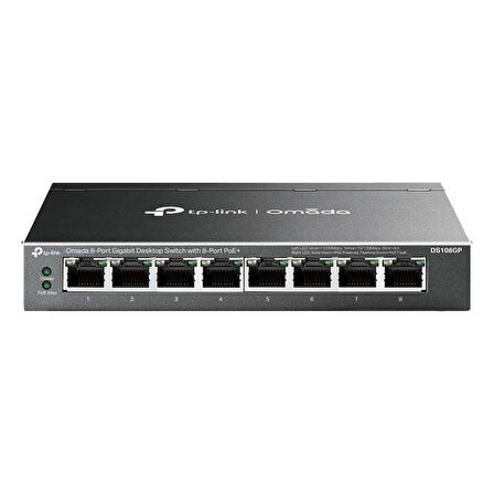 ONTECH - Tp-lınk Omada Ds108gp 8 Port Gıgabıt 65w 250 Metre Poe Mesafe Metal Kasa Swıtch