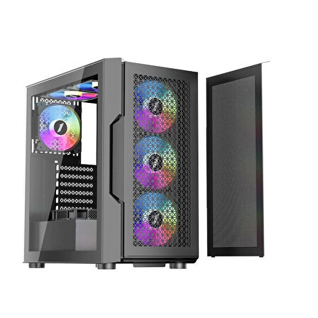 ONTECH - 1st Player Trılobıte T7 Siyah 650w 80+ Argb 4x12cm Fan Temperli Cam Mesh Usb 3.0 Atx Kasa