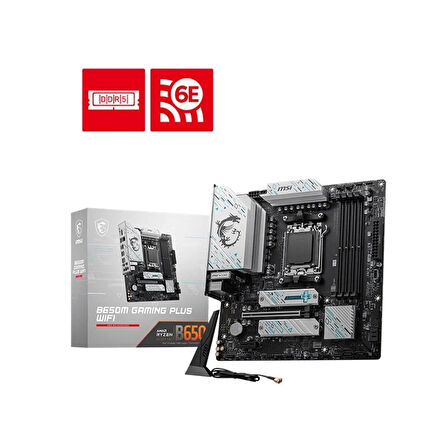 ONTECH - Msı B650m Gamıng Plus Wıfı Ddr5 6400mhz 1xhdmı 1xdp 2xm.2 Usb 3.2 Am5 Matx (amd Am5 8000/ 7000 Seris İşlemci Uyumlu )