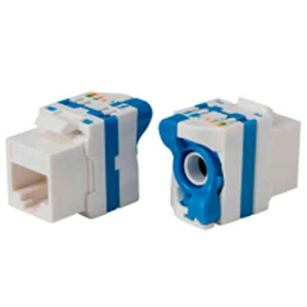 ONTECH - Uranıum Kj-uc6-18056db Cat6 Utp 180 Derece Çevirmeli Keystone Jack Mavi Renk