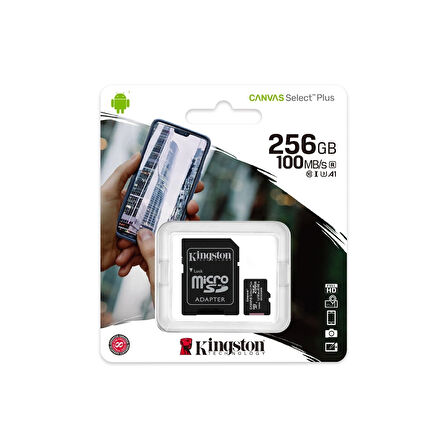 Kıngston Sdcs2/256gb, Canvas, Cl10, 100mb/s, Microsd Kart Bellek (sd Adaptörlü)