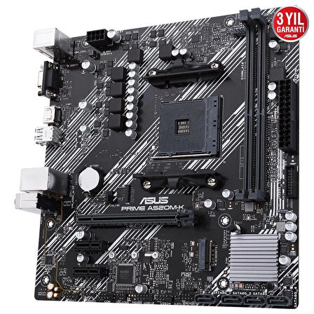ONTECH - Asus Prıme A520m-k Ddr4 4600mhz 1xvga 1xhdmı 1xm.2 Usb 3.2 Matx Am4 (amd Am4 5000/4000 /3000 Serisi İle Uyumlu)
