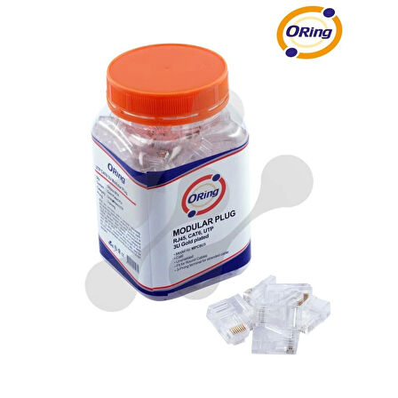 ONTECH - Orıng Mpc6u3 Cat6 Plug U/utp Rj45 Altın Uç Konnektör 100 Lü Paket