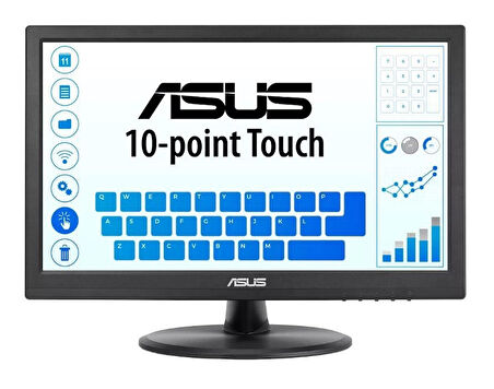 ONTECH - 15.6 Asus Vt168hr 5ms 60mhz 1xvga 1xhdmı Wxga 1366x768 Flıcker-free Düşük Mavi Işık Dokunmatik Ekran Vesa Siyah