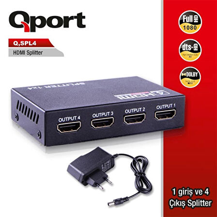 ONTECH - Qport Q-spl4 Full Hd 1 Giriş 4çıkışlı Hdmı Splıtter (sinyal Çoğaltıcı)