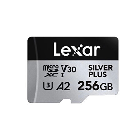 ONTECH - 256gb Lexar Lmssıpl256g-bnang Hıgh-performance Sılver Plus Mıcrosdxc Uhs-ı Up To 205mb/s Read 150mb/s Wrıte C10 A2 V30