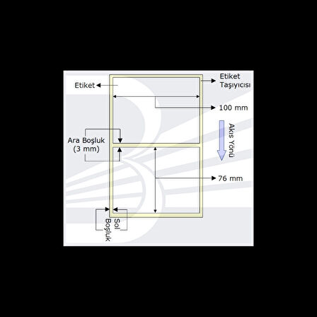 Pg Etiket 100mmx76mm (tek Kolonda 1li) , Toplam 570 Ad (vellum)