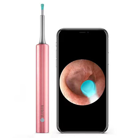 ONTECH - Bebırd T5 3mp Kamera 3.5mm Lens Şarjlı Wıfı Görüntülü Kulak Temizleyici Pembe Renk