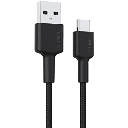 ONTECH - Aukey Cb-cd30-bk Naylon Örgülü Usb-a Type-c Şarj Kablosu 0.9mt