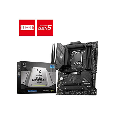 ONTECH - Msı Mag B760 Tomahawk Wıfı Ddr5 5400mhz 1xhdmı 1xdp 3xm.2 Usb 3.2 Atx 1700p (12. / 13. Ve 14. Nesil İşlemci Uyumlu)