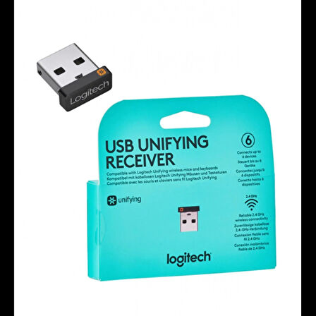 Logıtech Usb Unıfyıng Receıver, 910-005931, Usb Kablosuz Alıcı, 6 Cihaz İçin Tek Alıcı