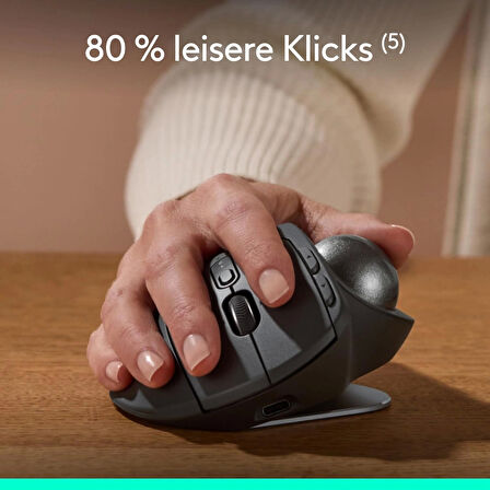 Logıtech 910-007260, Mx Ergo S Trackball Siyah,  Bluetooth, 2048dpi, Optik, 8 Tuşlu, Kablosuz, Mouse