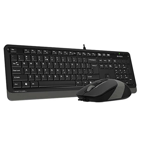 ONTECH - A4 Tech F1010 Q Usb Gri Mm Kablolu Klavye Mouse Set
