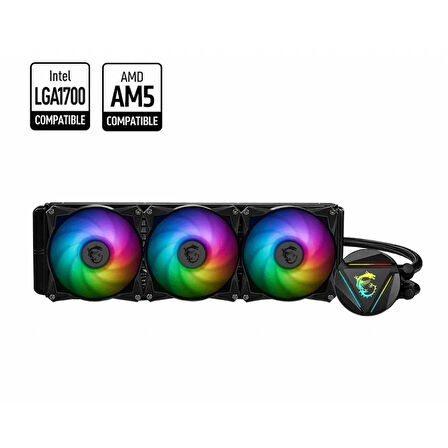 ONTECH - Msı Mag CorelıQuıd 360r V2 360mm Argb Cpu Sıvı Soğutucu (lga 1150/1151/1155/1156/1200/1700/am5/am4 Uyumlu)