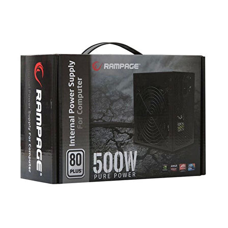 ONTECH - Rampage Rmp-500-80p 500w 80 Plus 12cm Fan Aktif Pfc Power Supply