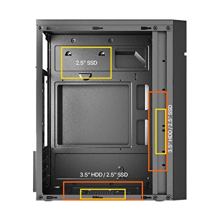 ONTECH - Frısby Fc-2715b 300w 1x120mm Fan Usb 2.0 Mını Tower Siyah Kasa