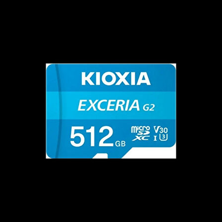 Kıoxıa 512gb Exceriag2, Lmex1l512gg2 U1 V30 4k,  Cl10, 100mb/s, Microsd Kart Bellek (sd Adaptörlü)