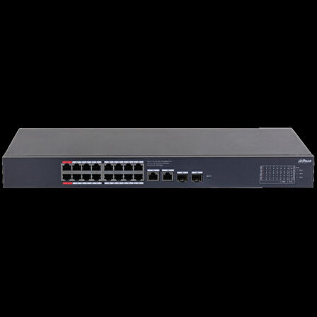 Dahua Cs4220-16gt-240, 16port, Gigabit, 16 Port Poe, 240w, +2 Port Gigabit Uplink, +2 Port Sfp Gigabit Combo, Cloud Yönetilebilir, Switch