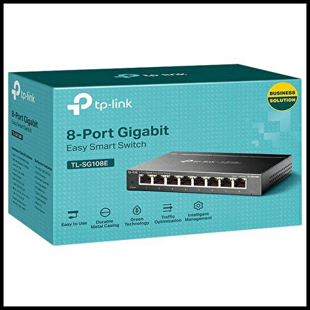 Tp-lınk Tl-sg108e, 8 Port, Gigabit, Metal Kasa, Easy Smart, Yönetilebilir, Masaüstü Switch