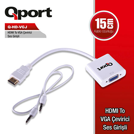 ONTECH - Qport Q-hd-vgj Hvj Hdmı To Vga Cevırıcı+ Ses Jack