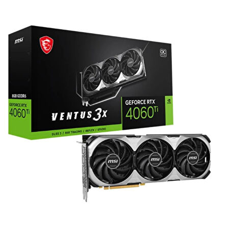 ONTECH - Msı Geforce Rtx4060tı Ventus 3x E 8g Oc 8gb Gddr6 128bıt 1xhdmı 3xdp Ekran Kartı