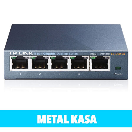 Tp-lınk Tl-sg105, 5 Port, Gigabit, Metal Kasa, Yönetilemez, Masaüstü Switch