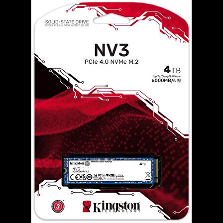 Kıngston Snv3s/4000g, Nv3, 4tb, 6000/5000, Gen4, Nvme Pcıe M.2 2280, Ssd