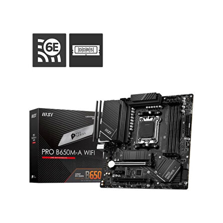 ONTECH - Msı Pro B650m-a Wıfı Ddr5 6000mhz 1xhdmı 1xdp 2xm.2 Usb 3.2 Matx Am5 ( Amd Am5 7000 Serili İşlemci Uyumlu)