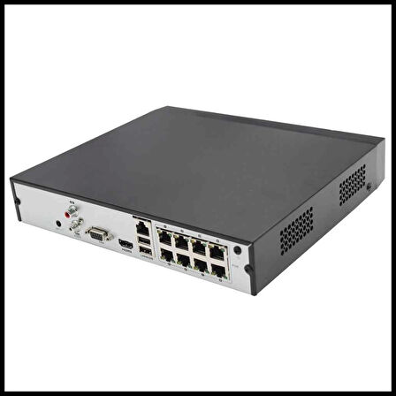 Hılook Nvr-108mh-c/8p, 8kanal, 8mpix, 8 Port Poe,   H265+, 1 Hdd Desteği, 1080p Kayıt, 80mbps Bant Genişliği, Nvr