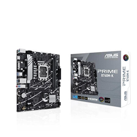 ONTECH - Asus Prıme B760m-k Ddr5 8000mhz 1xvga 1xhdmı 2xm.2 Usb 3.2 Matx 1700p (12. / 13. Ve 14. Nesil İşlemci Uyumlu)