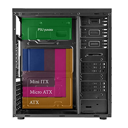 ONTECH - Vento Ta-k61 750w 1x80mm Fan Usb 3.0 Midi Tower Siyah Kasa