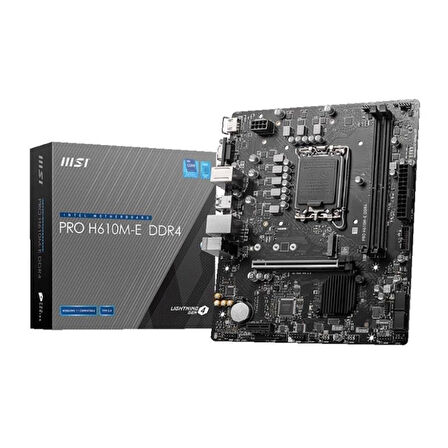 ONTECH - Msı Pro H610m-e Ddr4 3200mhz 1xvga 1xhdmı 1xm.2 Usb 3.2 Matx 1700p (12. / 13. Ve 14. Nesil İşlemci Uyumlu)